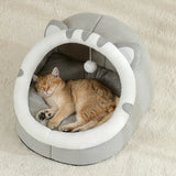 Cozy Cartoon Cat Cave Bed