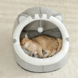 Cozy Cartoon Cat Cave Bed