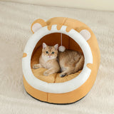 Cozy Cartoon Cat Cave Bed